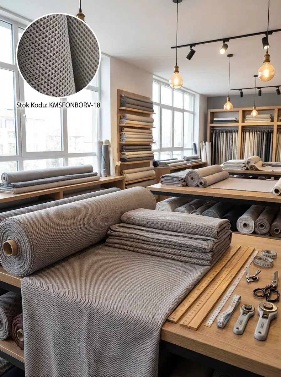 Armül Dokulu Fon Perdelik Kumaş 100en300boy - GRİ