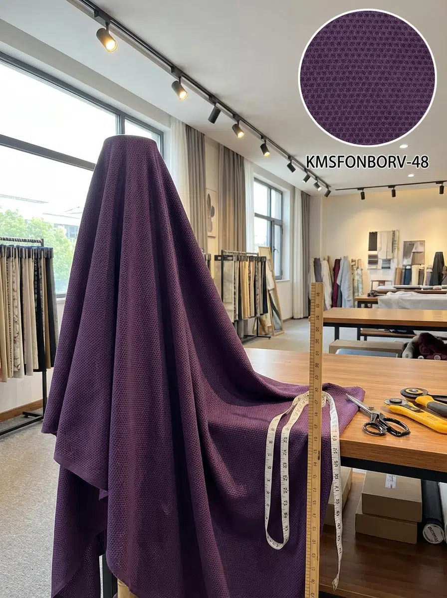 Armül Dokulu Fon Perdelik Kumaş 100en300boy - KOYU MOR