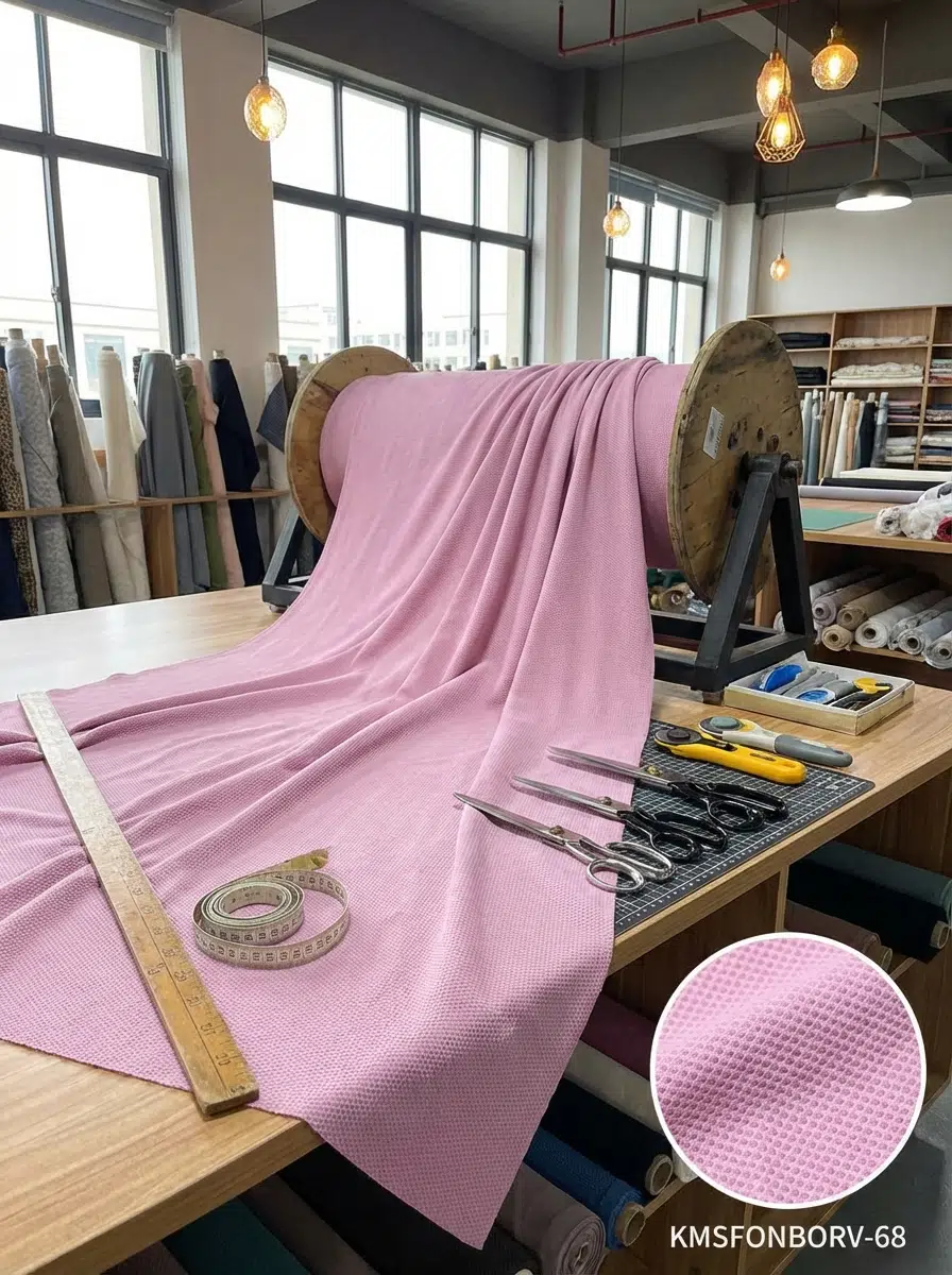 Armül Dokulu Fon Perdelik Kumaş 100en300boy - PEMBE