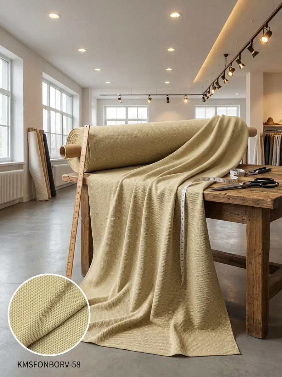 Armül Dokulu Fon Perdelik Kumaş 100en300boy - SARI