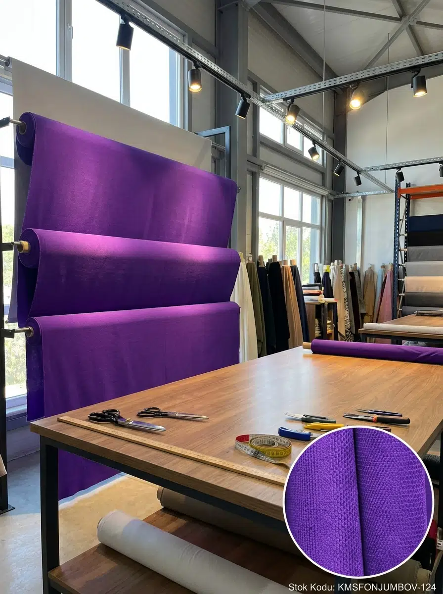 Armül Dokuma Düz Fon Perdelik Kumaş 100en300boy - KOYU MOR