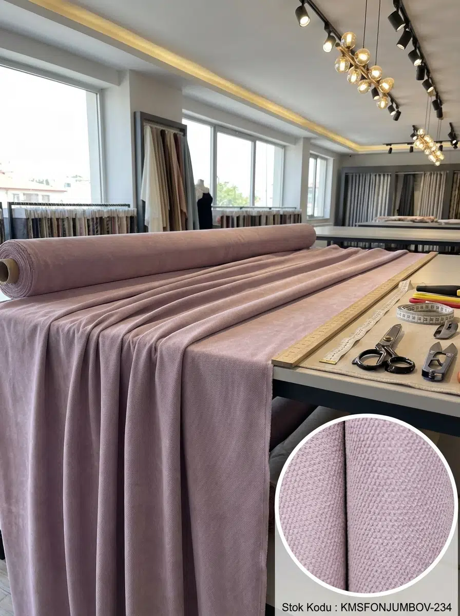 Armül Dokuma Düz Fon Perdelik Kumaş 100en300boy - PUDRA