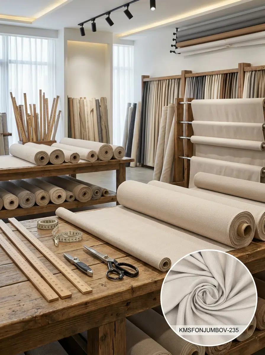 Armül Dokuma Düz Fon Perdelik Kumaş 100en300boy - AÇIK BEJ