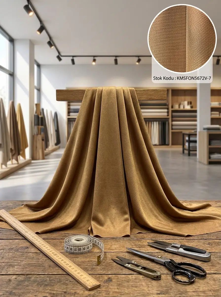 Armül Dokuma Fon Perdelik Kumaş 100en300boy - KİREMİT