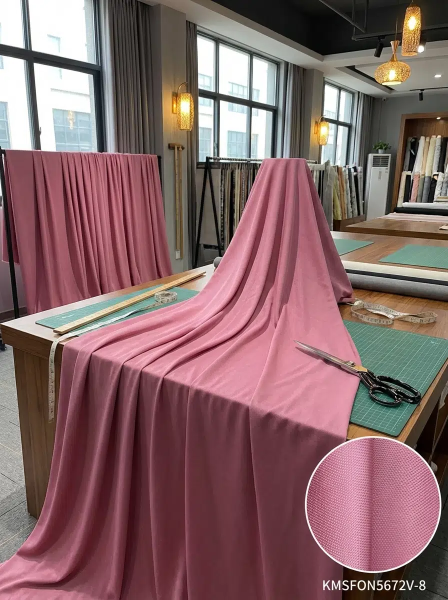 Armül Dokuma Fon Perdelik Kumaş 100en300boy - PEMBE