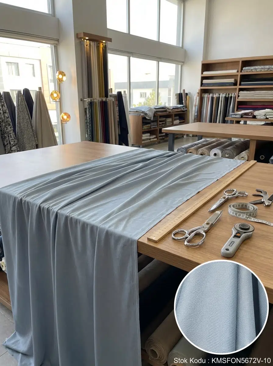 Armül Dokuma Fon Perdelik Kumaş 100en300boy - AÇIK MAVİ