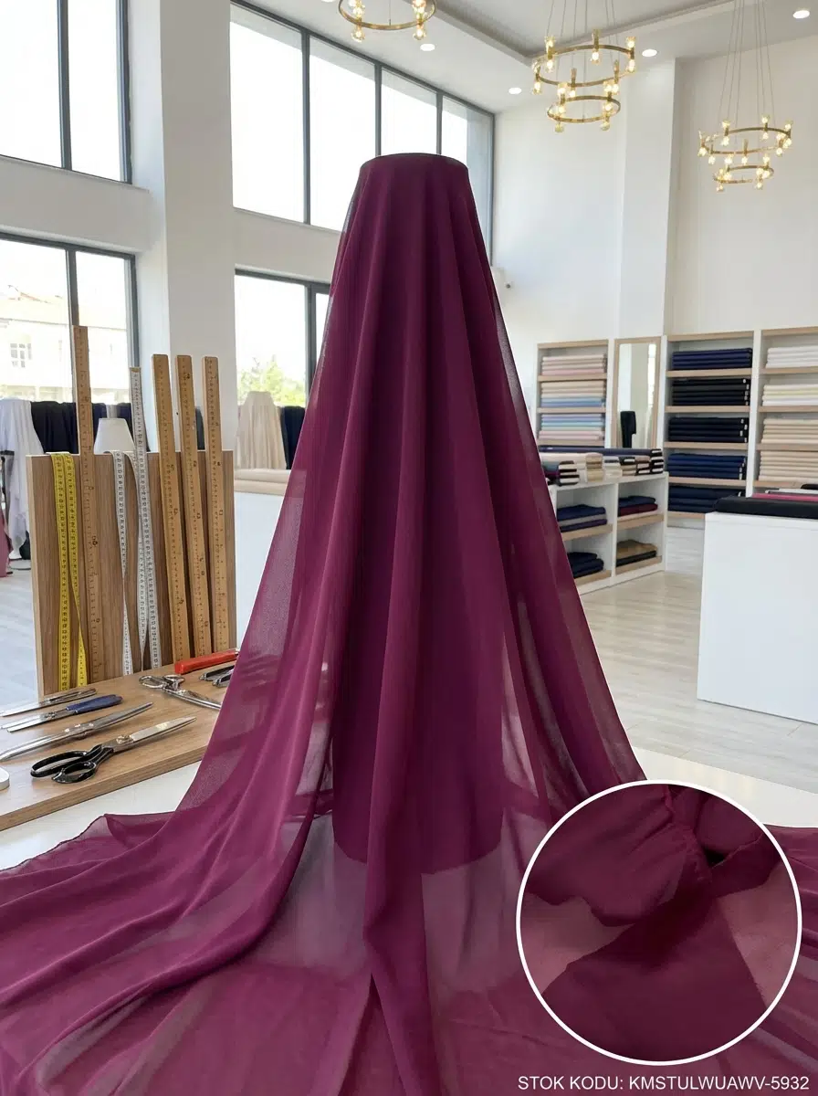 Armül Fantazi Tül Perdelik Kumaş 100enx300boy - BORDO