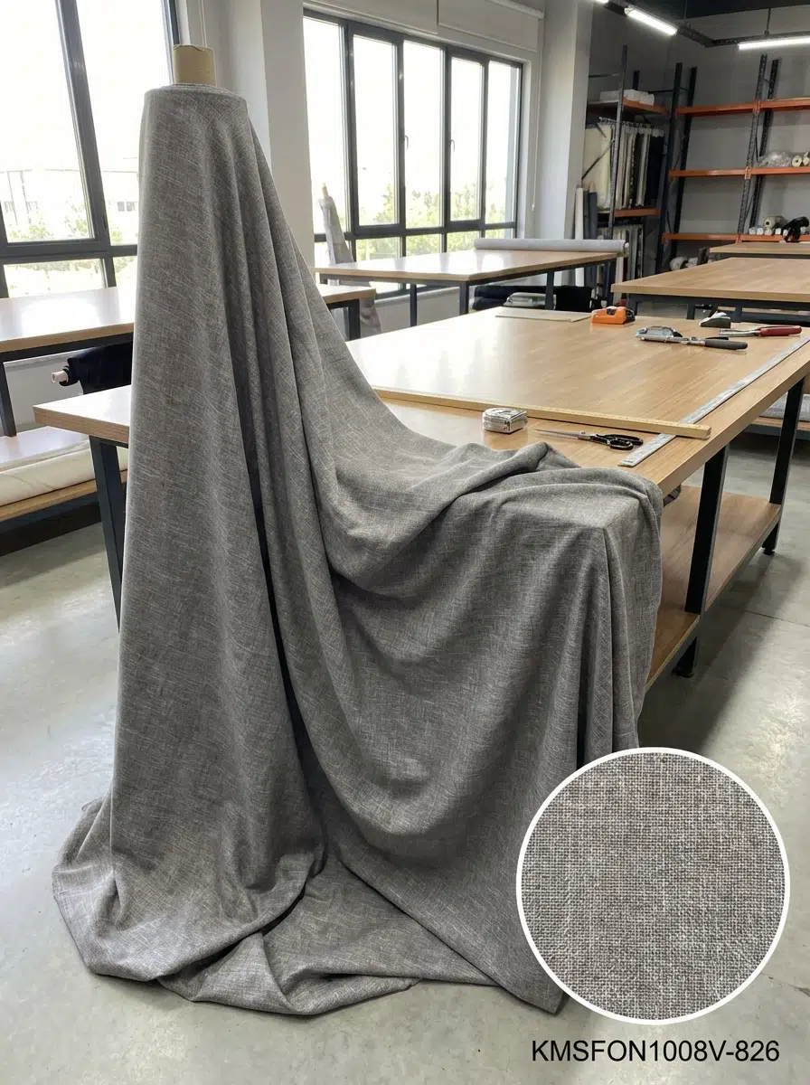 Armül Keten Efektli Kumaş 100en300boy - KOYU KAHVE