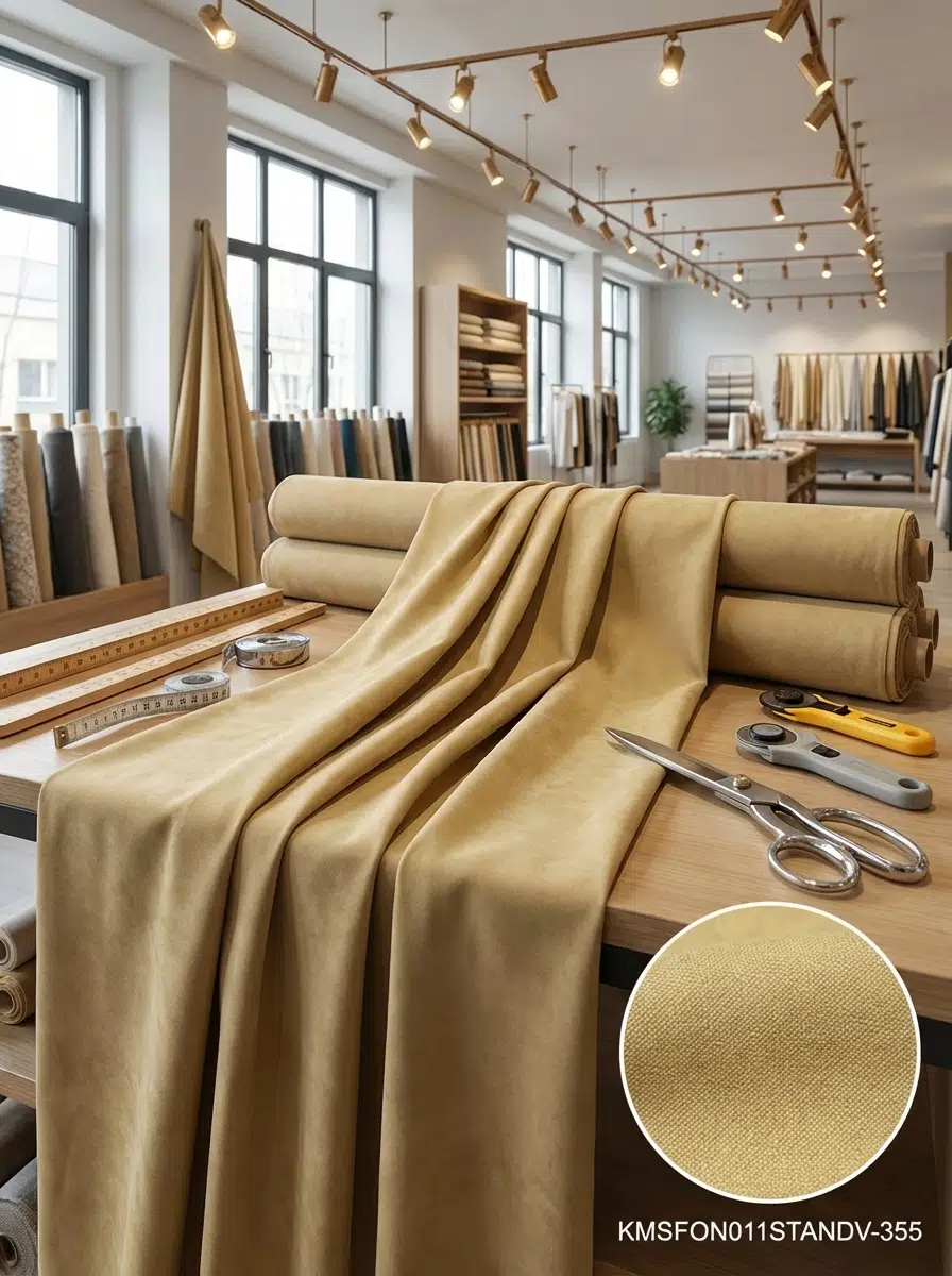 Armül Keten Efektli Perdelik Kumaş 100en300boy - ALTIN SARISI