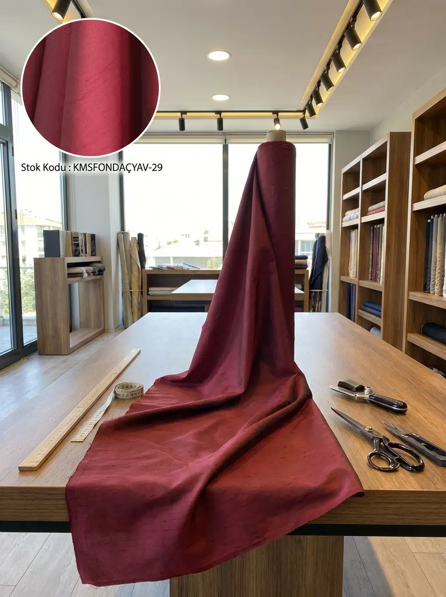 Armül Tafta Örgü Düz Perdelik Kumaş 100en300boy - KIRMIZI