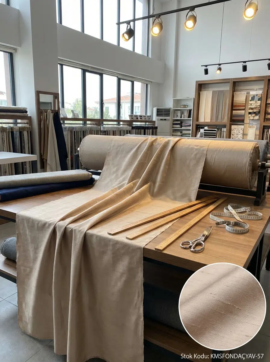 Armül Tafta Örgü Düz Perdelik Kumaş 100en300boy - PUDRA