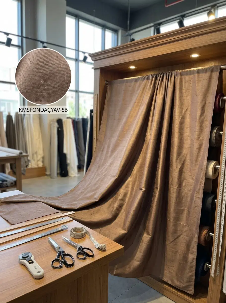 Armül Tafta Örgü Düz Perdelik Kumaş 100en300boy - KAHVERENGİ