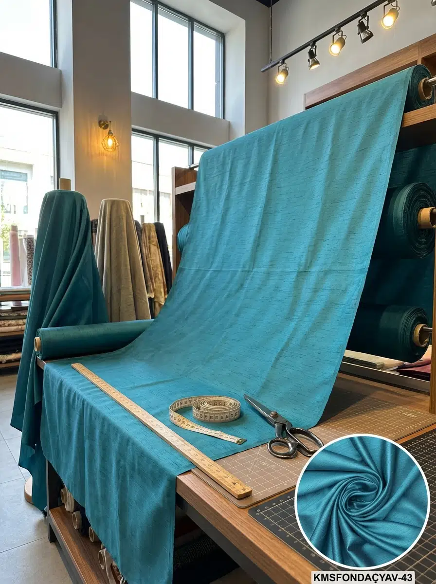 Armül Tafta Örgü Düz Perdelik Kumaş 100en300boy - MAVİ