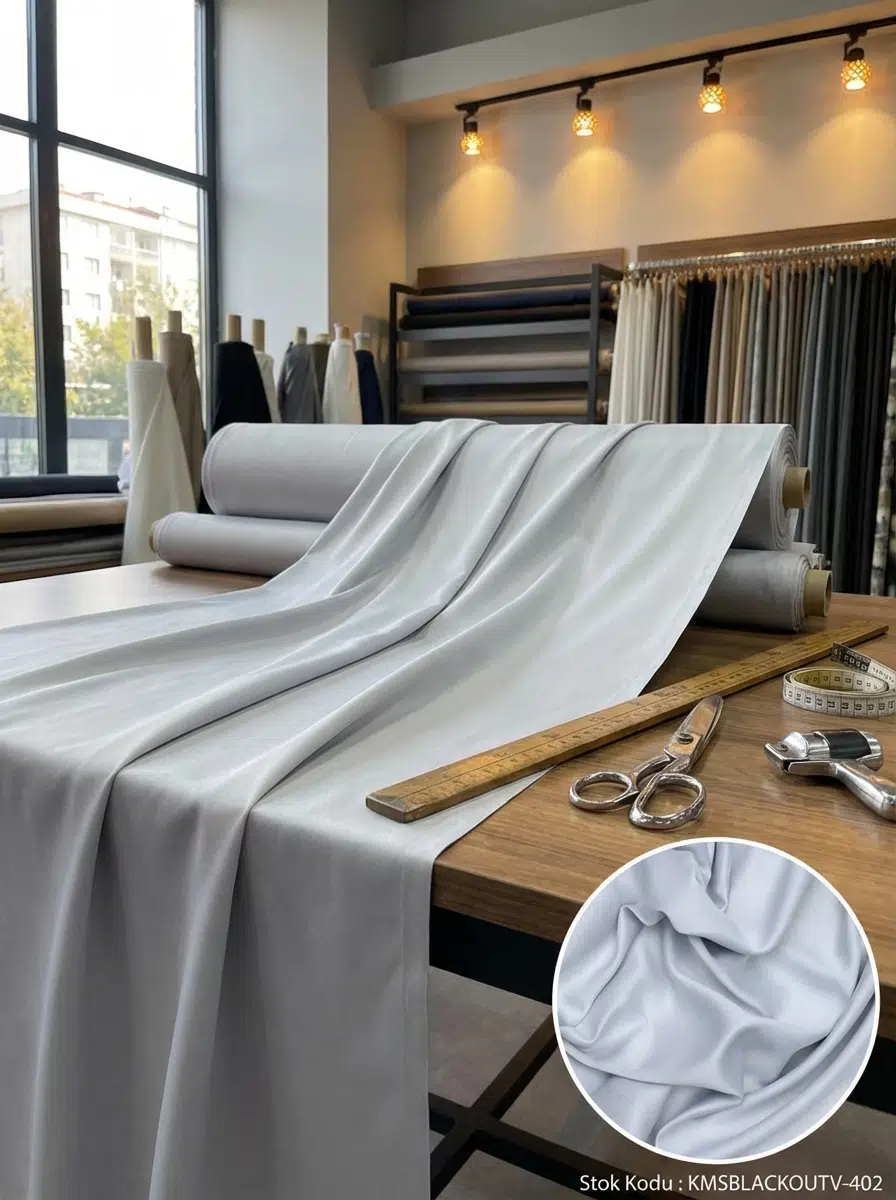 Blackout Çift Taraflı Saten Dokuma Fon Perdelik Kumaş 100en300boy - GRİ