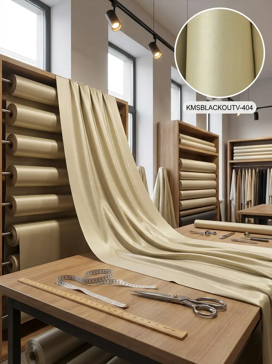 Blackout Çift Taraflı Saten Dokuma Fon Perdelik Kumaş 100en300boy - AÇIK BEJ