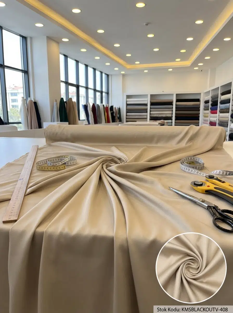 Blackout Çift Taraflı Saten Dokuma Fon Perdelik Kumaş 100en300boy - KİMYON