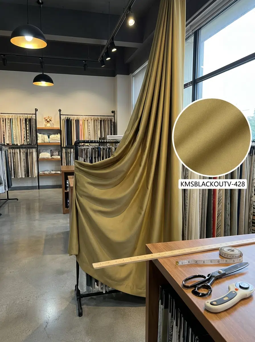 Blackout Çift Taraflı Saten Dokuma Fon Perdelik Kumaş 100en300boy - NEFTİ YEŞİL