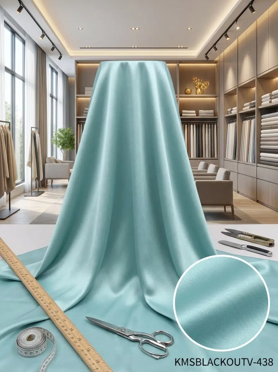 Blackout Çift Taraflı Saten Dokuma Fon Perdelik Kumaş 100en300boy - NİL YEŞİLİ