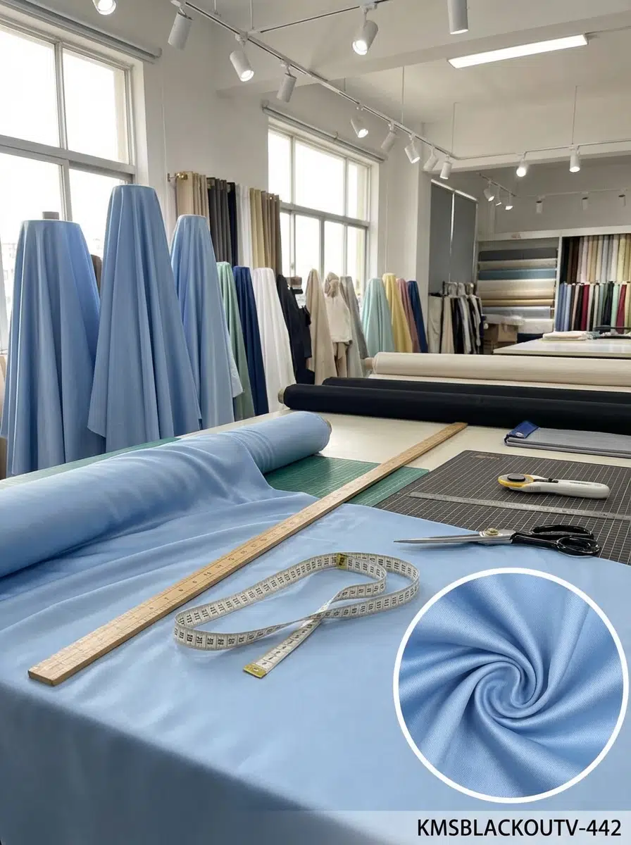 Blackout Çift Taraflı Saten Dokuma Fon Perdelik Kumaş 100en300boy - MAVİ