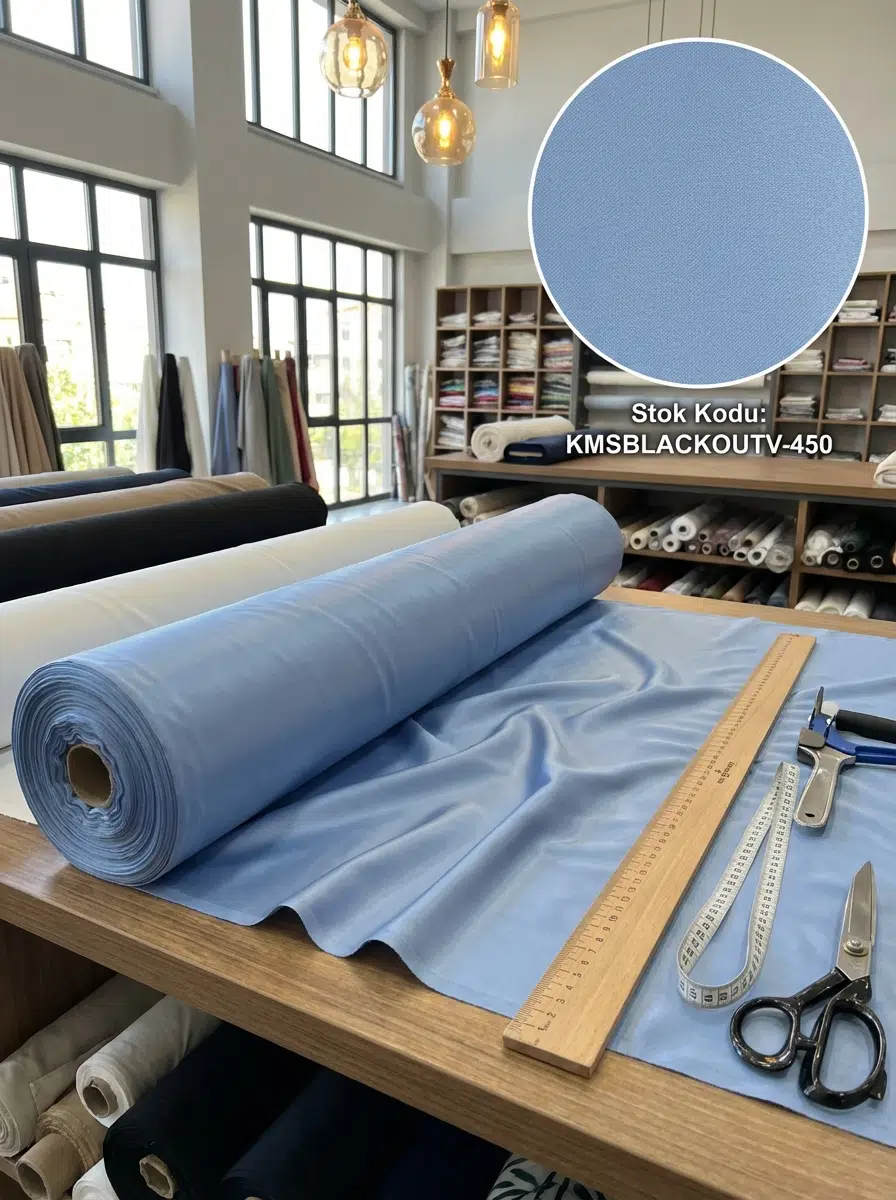 Blackout Çift Taraflı Saten Dokuma Fon Perdelik Kumaş 100en300boy - İNDİGO