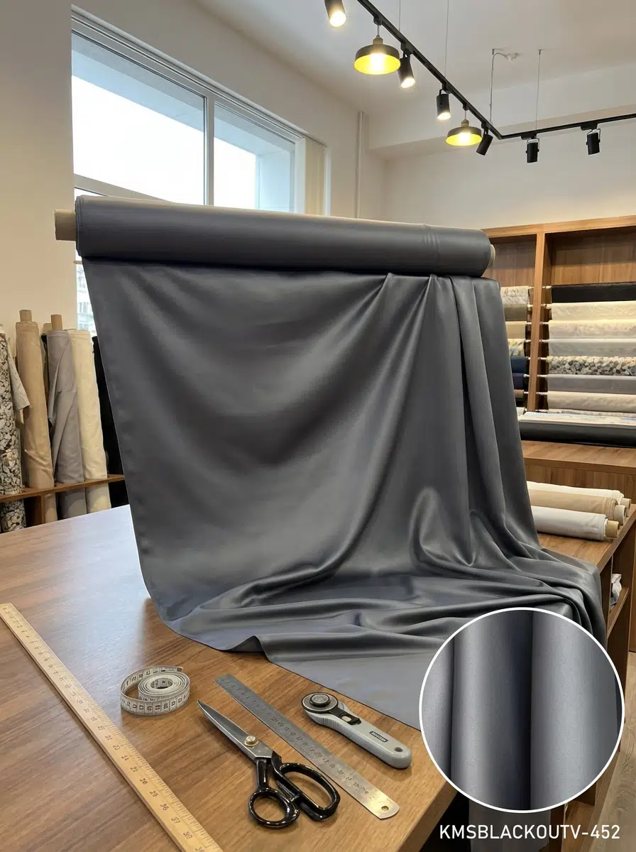 Blackout Çift Taraflı Saten Dokuma Fon Perdelik Kumaş 100en300boy - KO.GRİ