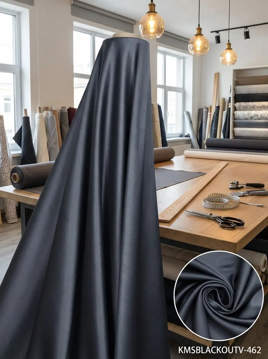 Blackout Çift Taraflı Saten Dokuma Fon Perdelik Kumaş 100en300boy - ANTRASİT