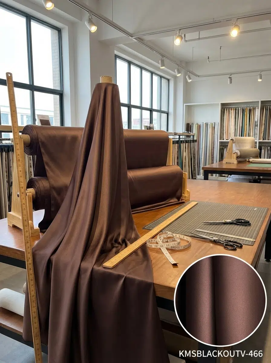 Blackout Çift Taraflı Saten Dokuma Fon Perdelik Kumaş 100en300boy - CEVİZ