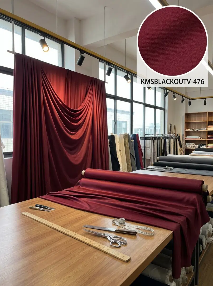 Blackout Çift Taraflı Saten Dokuma Fon Perdelik Kumaş 100en300boy - BORDO