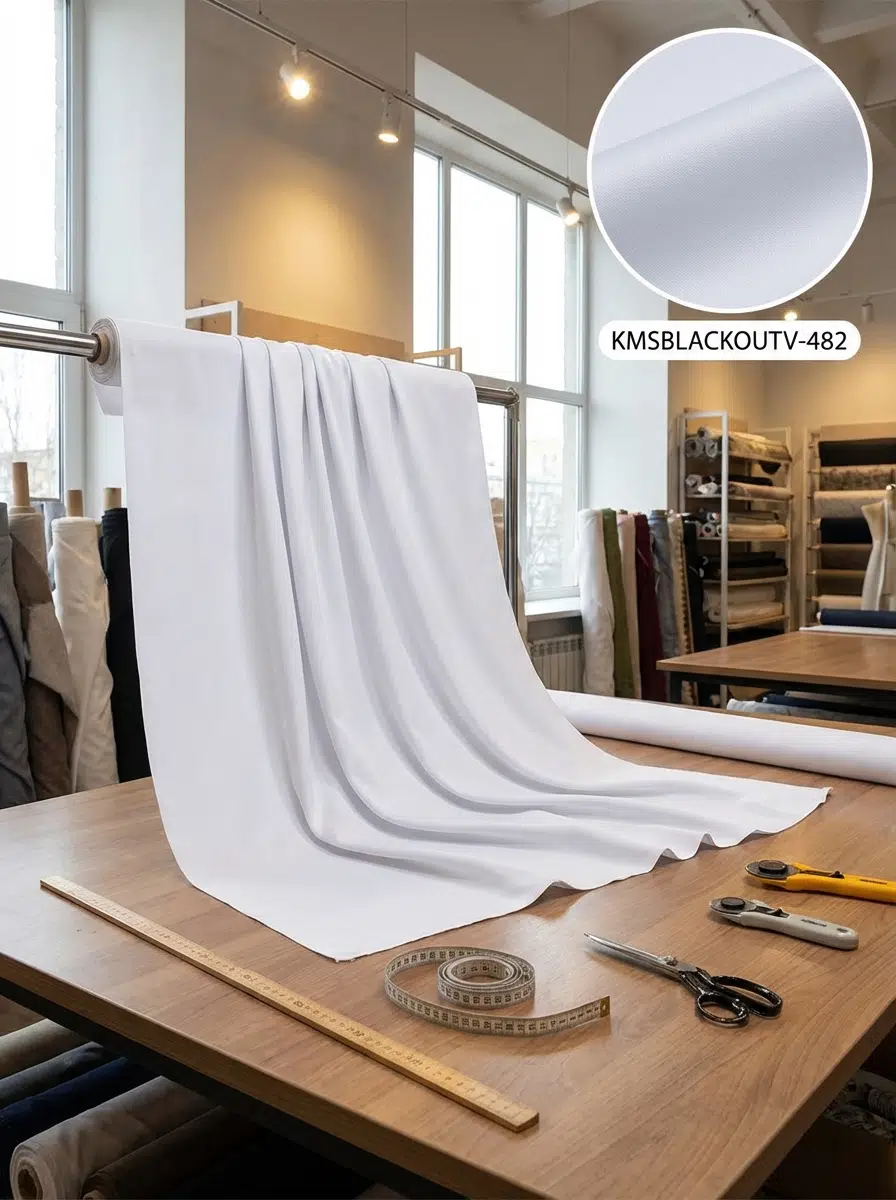 Blackout Çift Taraflı Saten Dokuma Fon Perdelik Kumaş 100en300boy - BEYAZ