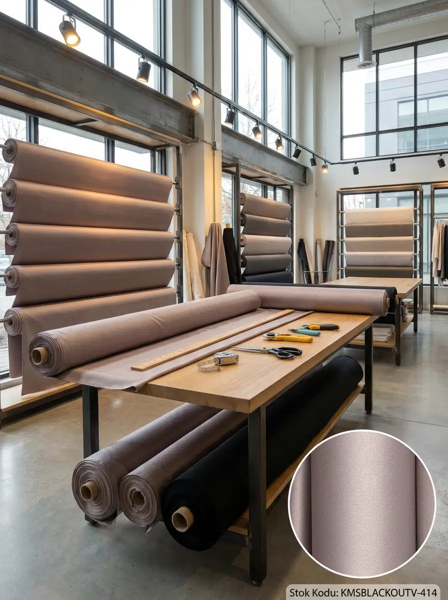 Blackout Çift Taraflı Saten Dokuma Fon Perdelik Kumaş 100en300boy - KOYU GRİ