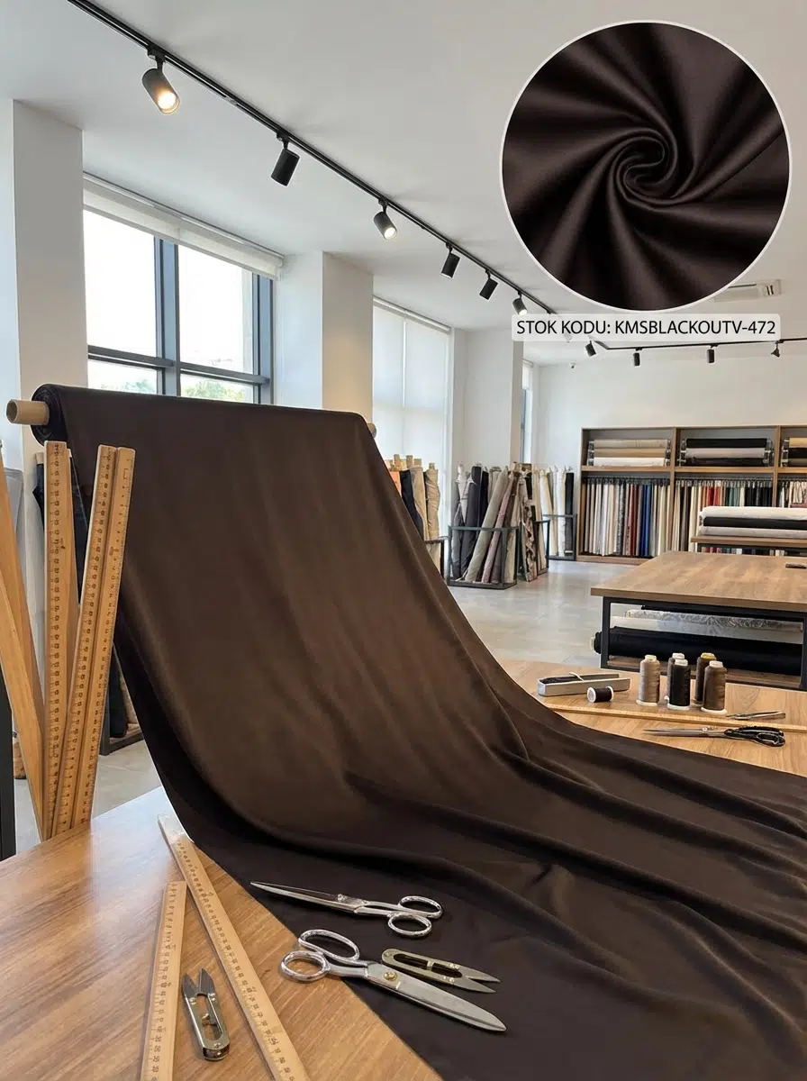 Blackout Çift Taraflı Saten Dokuma Fon Perdelik Kumaş 100en300boy - VENGE