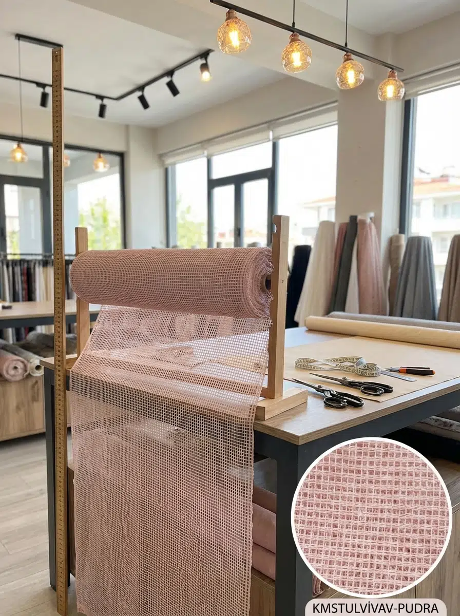 Dekoratif Jakar Desenli Tül Perdelik Kumaş 100en300boy - PUDRA