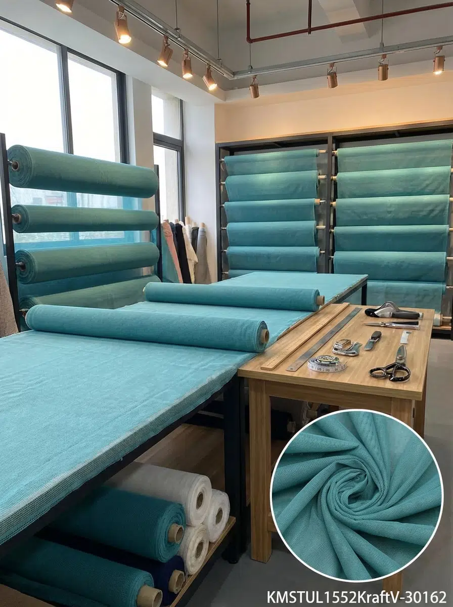 Dekoratif Keten Efektli Tül Perdelik Kumaş 100en300boy - AÇIK MAVİ