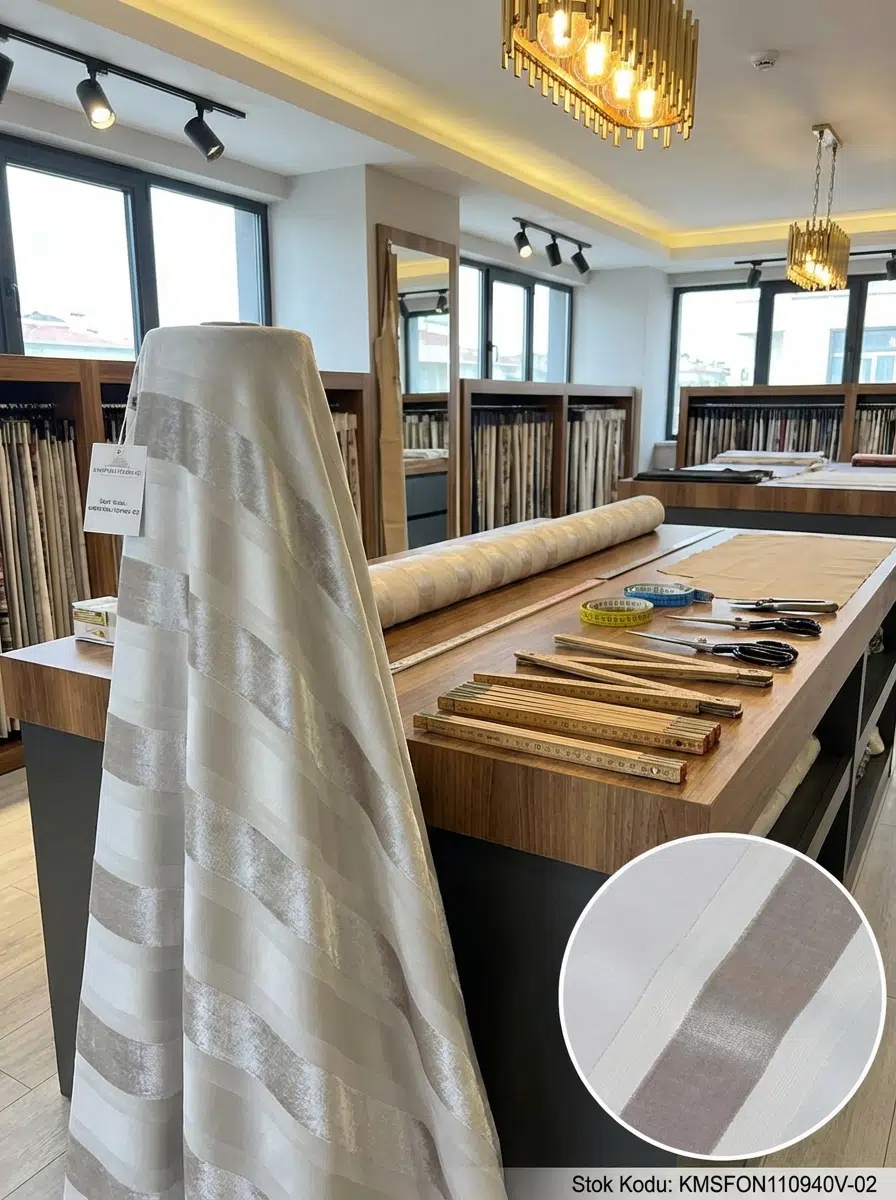 Döşemelik Jakar Desenli Fon Perdelik Kumaş 100en140boy - BEJ