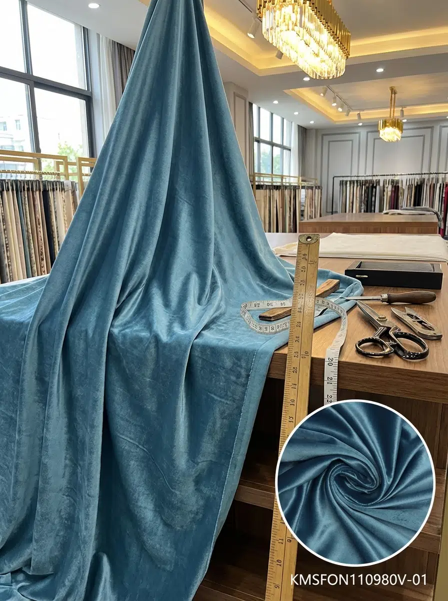 Döşemelik Jakar Desenli Fon Perdelik Kumaş 100en140boy - MAVİ