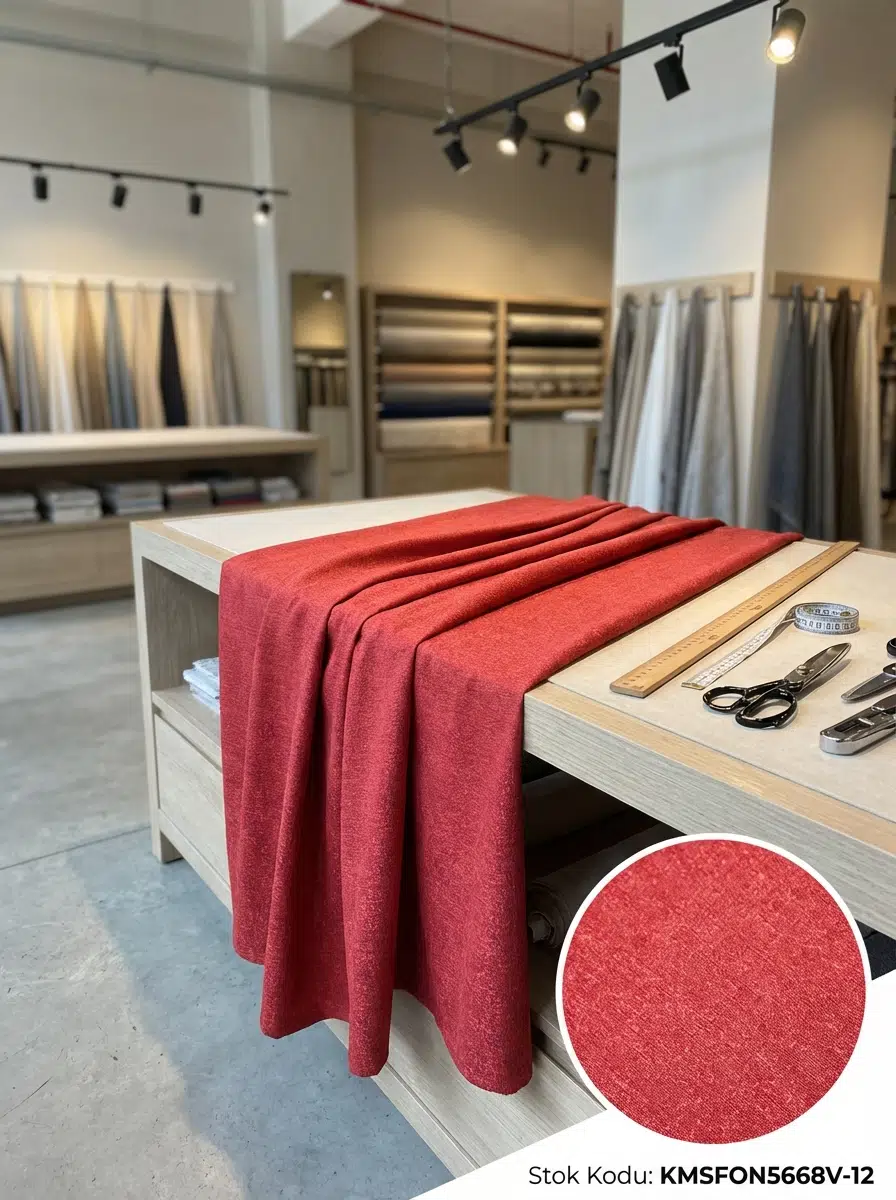 Jakar Desenli Dokuma Fon Perdelik Kumaş 100en300boy - KIRMIZI