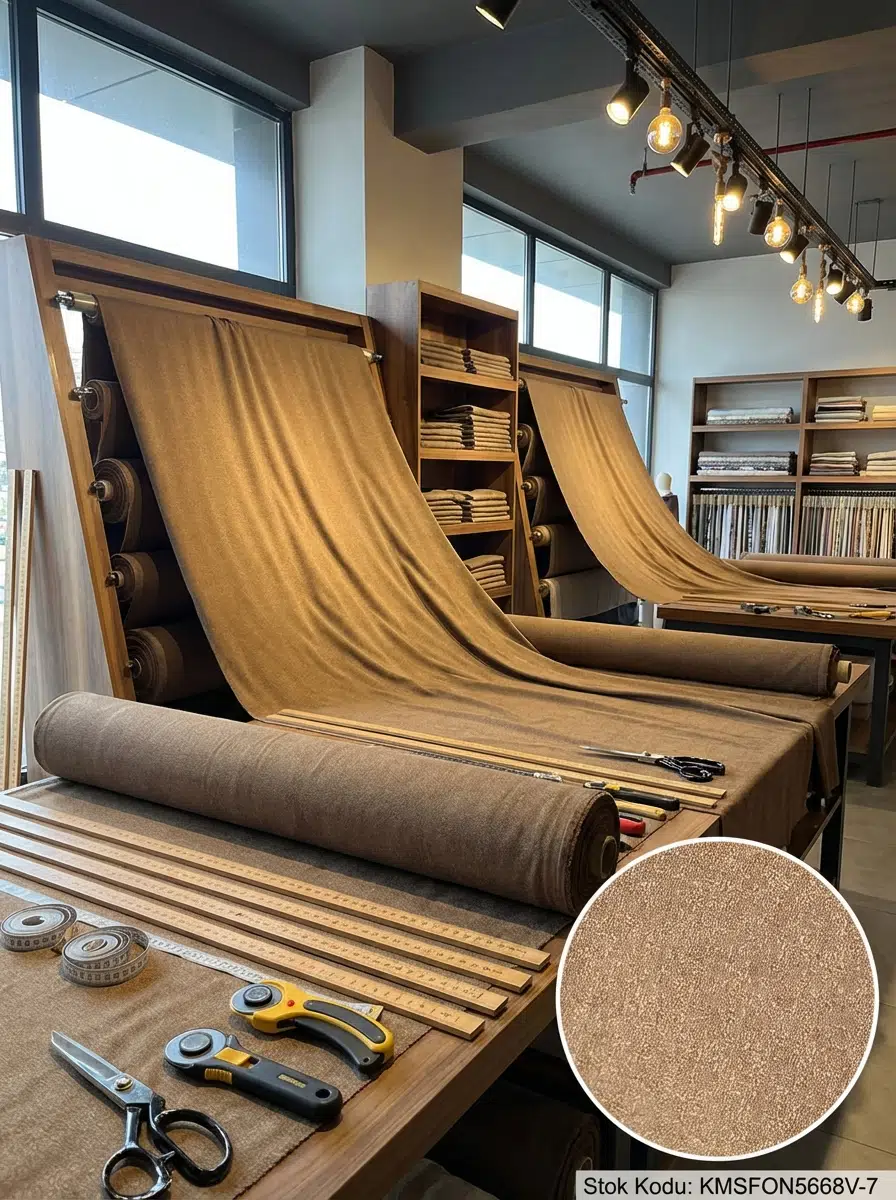 Jakar Desenli Dokuma Fon Perdelik Kumaş 100en300boy - AÇIK KAHVE