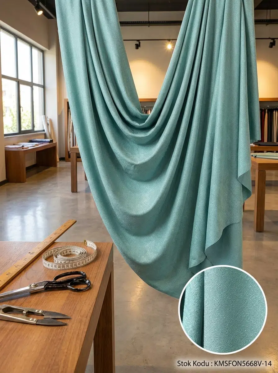 Jakar Desenli Dokuma Fon Perdelik Kumaş 100en300boy - SU YEŞİLİ