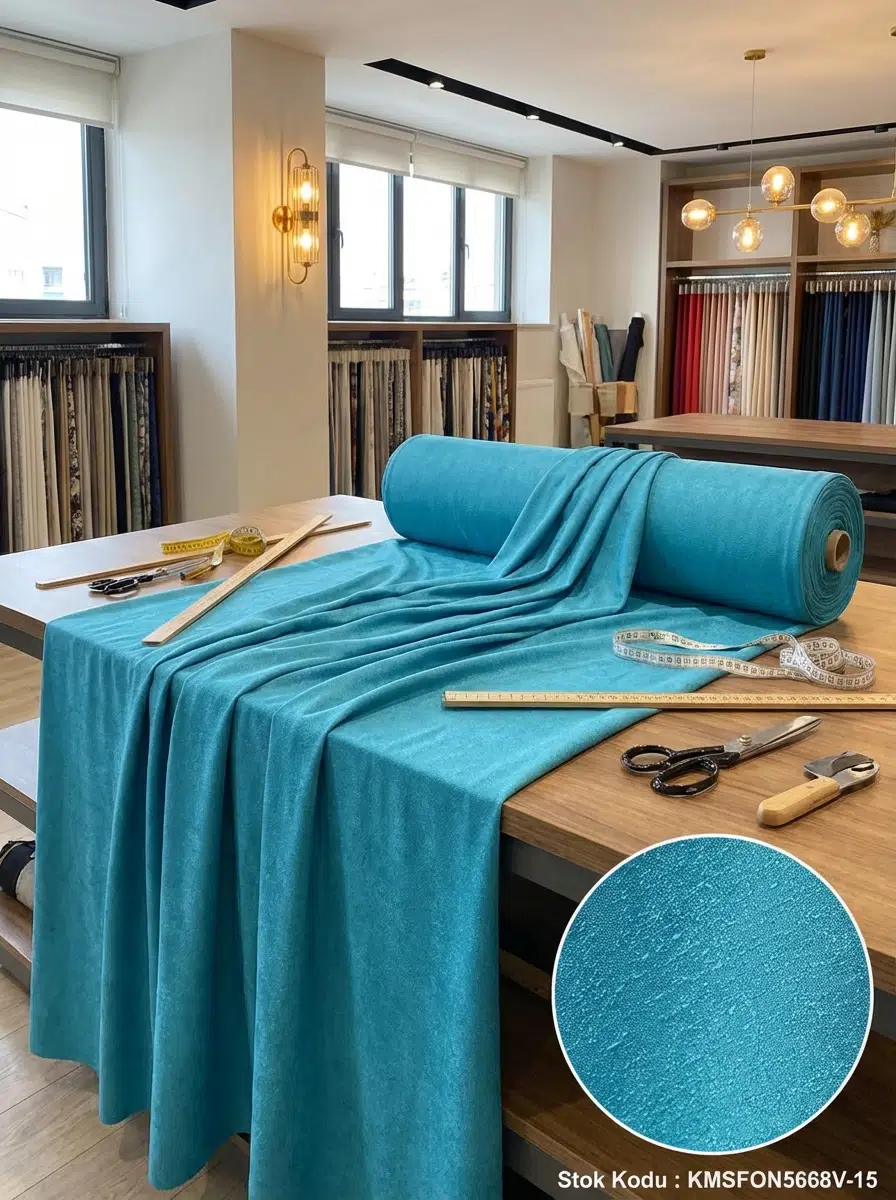 Jakar Desenli Dokuma Fon Perdelik Kumaş 100en300boy - AÇIK MAVİ