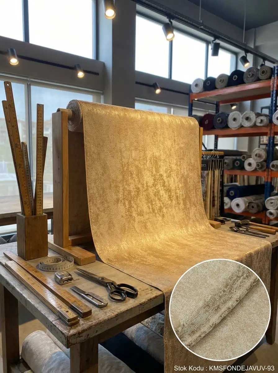 Jakar Desenli Dokuma Fon Perdelik Kumaş 100en300boy - SARI