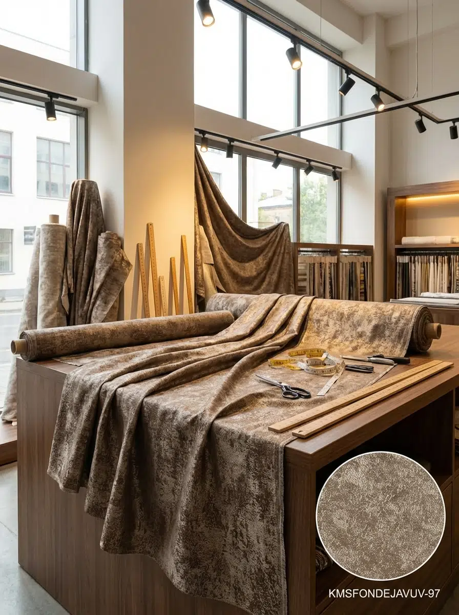 Jakar Desenli Dokuma Fon Perdelik Kumaş 100en300boy - KOYU KAHVE