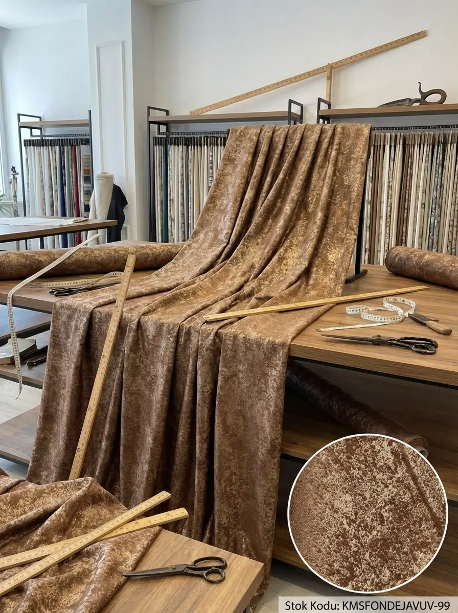 Jakar Desenli Dokuma Fon Perdelik Kumaş 100en300boy - KOYU KAHVERENGİ