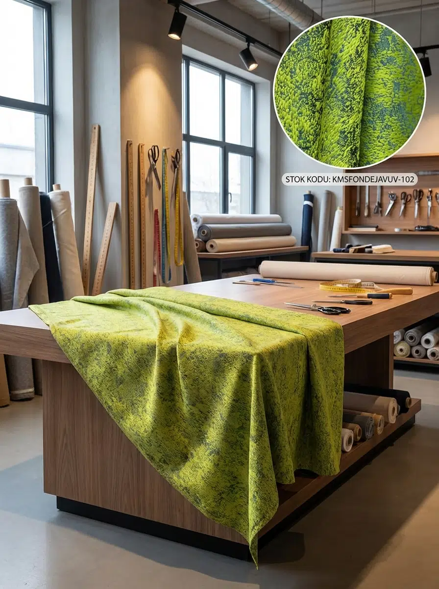 Jakar Desenli Dokuma Fon Perdelik Kumaş 100en300boy - FISTIK YESİLİ-GRİ