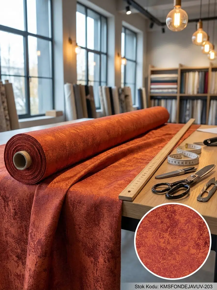 Jakar Desenli Dokuma Fon Perdelik Kumaş 100en300boy - BORDO-KIRMIZI