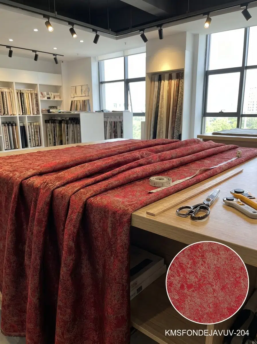 Jakar Desenli Dokuma Fon Perdelik Kumaş 100en300boy - GRİ-BORDO