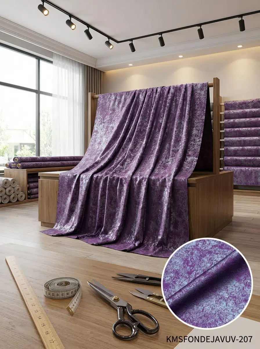 Jakar Desenli Dokuma Fon Perdelik Kumaş 100en300boy - MOR-MAVİ