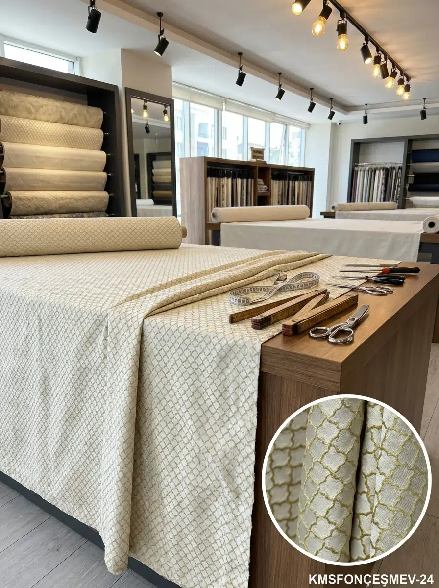 Jakar Desenli Jakar Dokuma Perdelik Kumaş 100en300boy - KREM