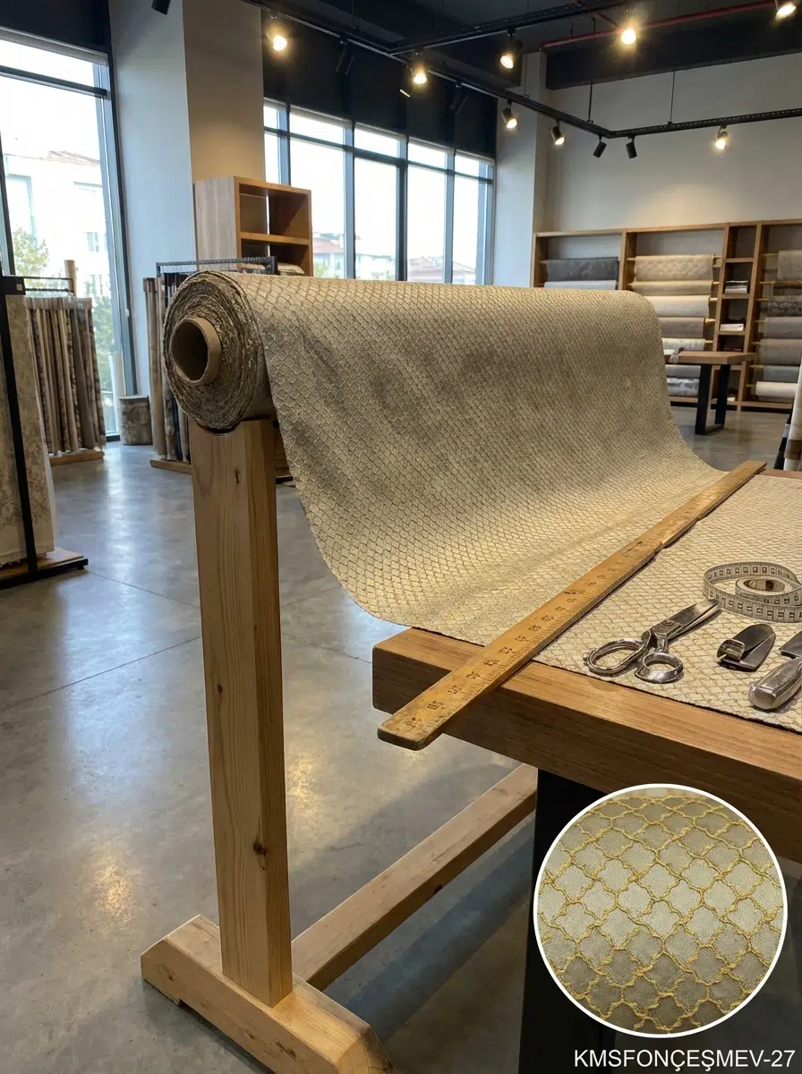 Jakar Desenli Jakar Dokuma Perdelik Kumaş 100en300boy - BEJ