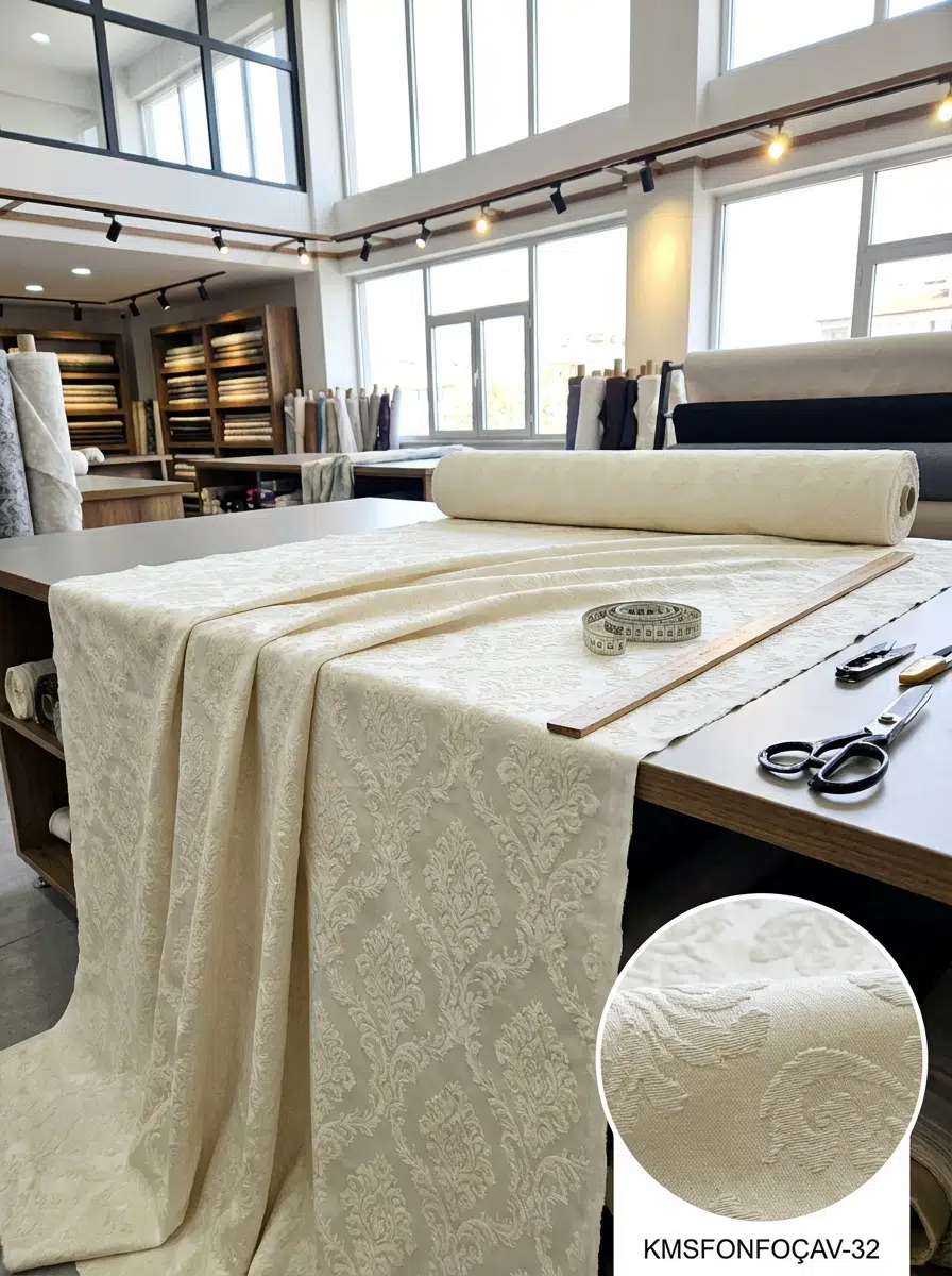 Jakar Desenli Jakar Dokuma Perdelik Kumaş 100en300boy - EKRU