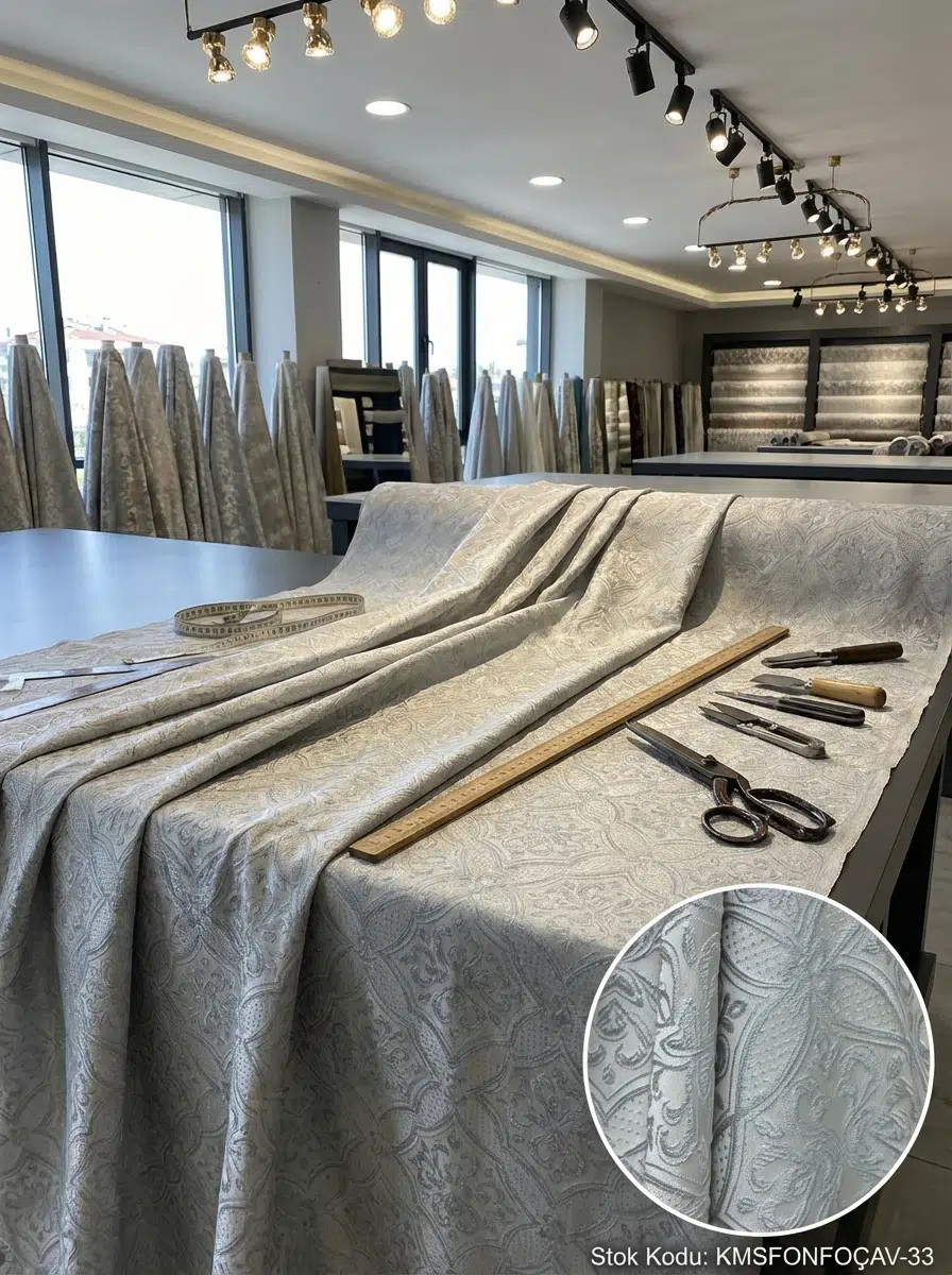 Jakar Desenli Jakar Dokuma Perdelik Kumaş 100en300boy - AÇIK GRİ